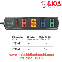 Ổ cắm kéo dài LiOA 4TS3-2 dây 3m