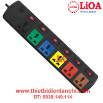 Ổ cắm 6D ON - OFF có nắp che LIOA 3m x 2 6DOF32N (Đen)