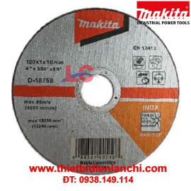 Đá cắt sắt Makita D-18758 (100x1.0x16mm) Đá cắt sắt Makita D-18758 (100x1.0x16mm)