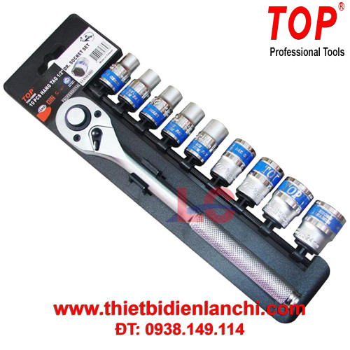 Bộ Tuýp 10 Chi Tiết 1/2" Cần Tự Động Vuông Nhanh TOP TBS-12245 