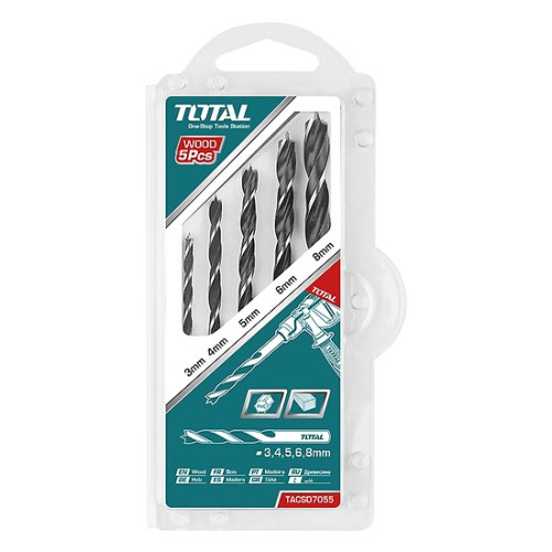 Bộ mũi khoan gỗ 5 chi tiết Total TACSD7055